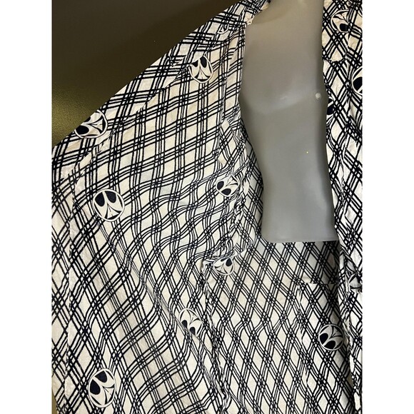 Vintage Japanese Yukata Kimono Robe Mens Large Black White Geometric Pattern 90s - Picture 6 of 8